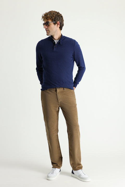 Men's Slim Fit Stretchy Velvet Trousers