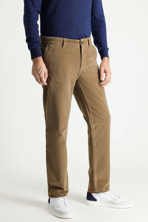Taba Regular Fit Standard Cut Lycra Velvet Trousers