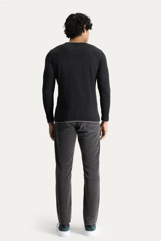  Orta Füme Slim Fit Dar Kesim Likralı Kadife Pantolon
