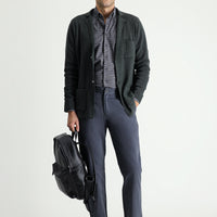 Dark Anthracite Regular Fit Standard Cut Cotton Canvas / Chino Trousers