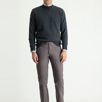 Medium Mink Regular Fit Standard Cut Cotton Canvas / Chino Trousers