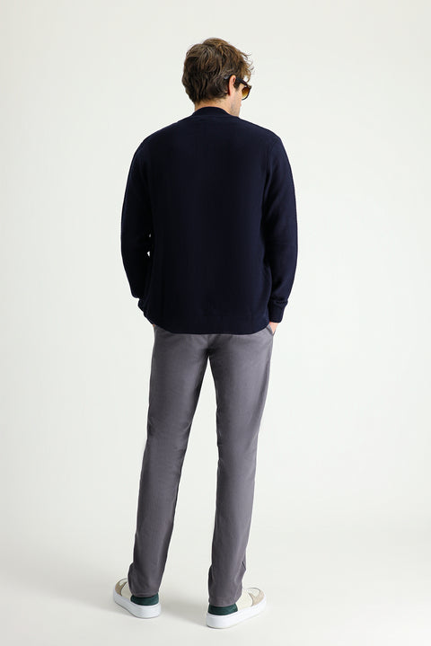 Dark Mink Regular Fit Standard Cut Cotton Canvas / Chino Trousers