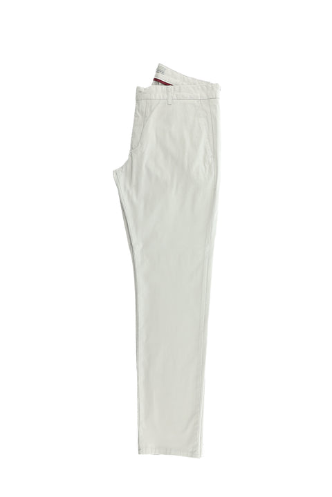 Light Grey Slim Fit Stretch Canvas / Chino Trousers