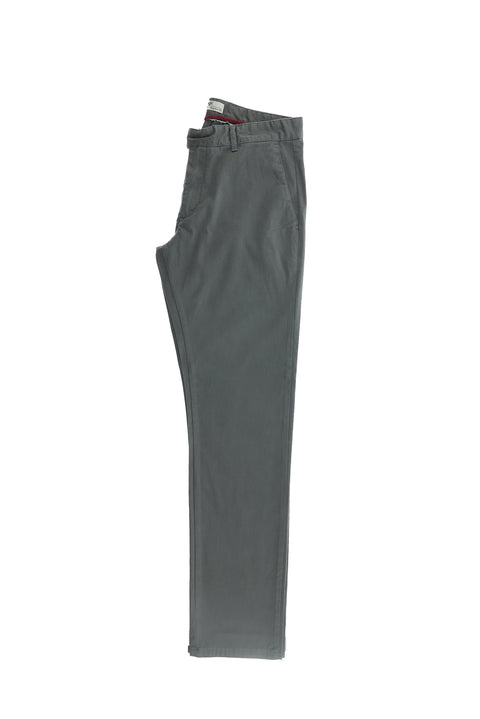 Titanium Grey Regular Fit Standard Cut Lycra Canvas / Chino Trousers