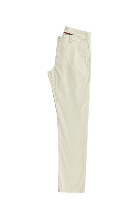 Light Beige Regular Fit Standard Cut Lycra Canvas / Chino Pants