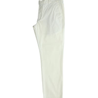 White Regular Fit Standard Cut Lycra Canvas / Chino Trousers