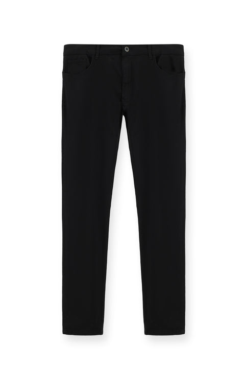 Black Slim Fit Stretchy Canvas / Chino Trousers