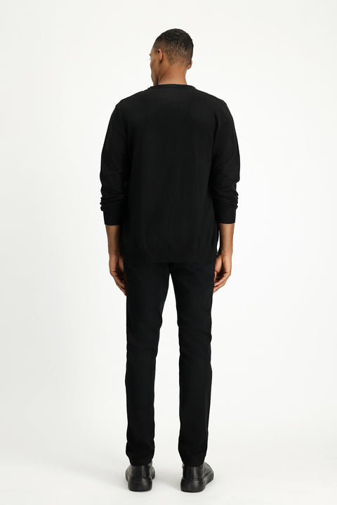 Black Slim Fit Stretchy Canvas / Chino Trousers