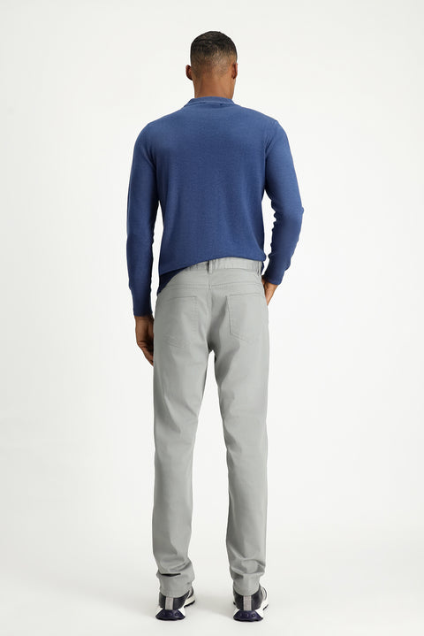 Light Grey Slim Fit Stretch Canvas / Chino Trousers