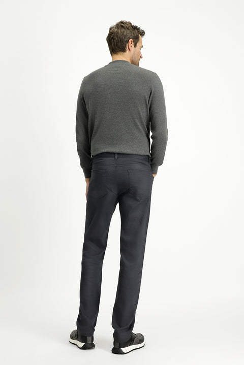 Mid Smoke Regular Fit Standard Cut Lycra Canvas / Chino Trousers