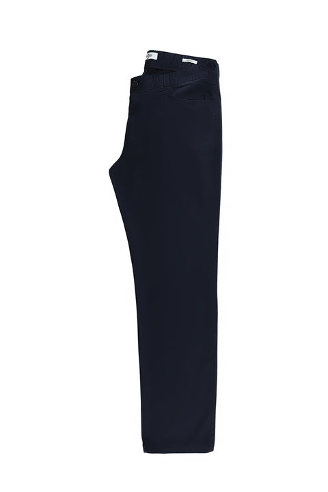 Dark Navy Regular Fit Standard Cut Lycra Canvas / Chino Trousers