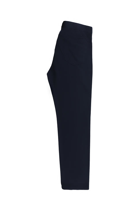 Dark Navy Regular Fit Standard Cut Lycra Canvas / Chino Trousers