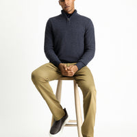 Dark Beige Regular Fit Standard Cut Lycra Canvas / Chino Trousers