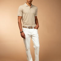 Off-White Regular Fit Standard Cut Stretchy Canvas / Chino Trousers