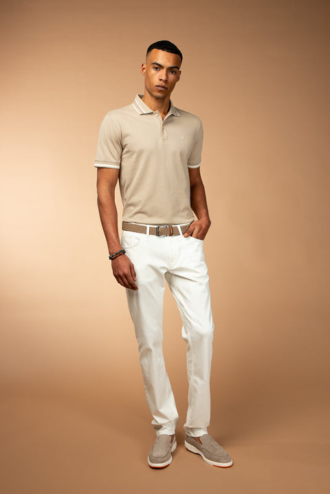 Off-White Regular Fit Standard Cut Stretchy Canvas / Chino Trousers
