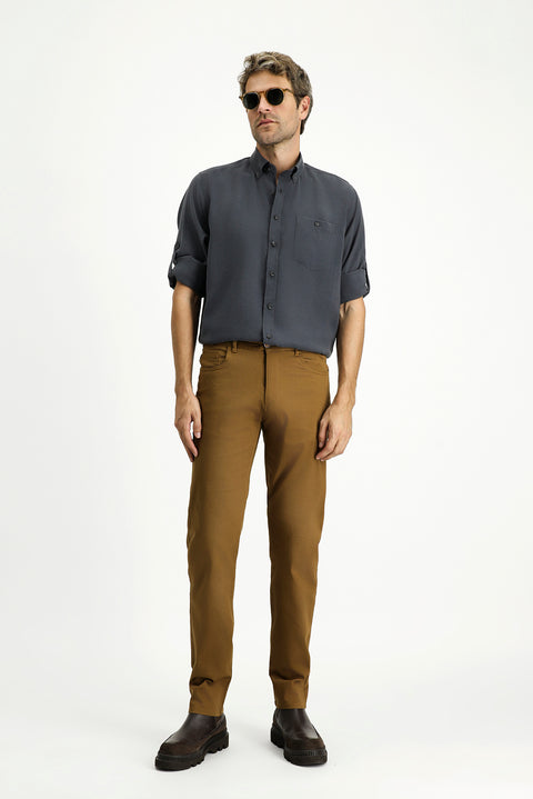 Taba Regular Fit Standard Cut Lycra Canvas / Chino Trousers
