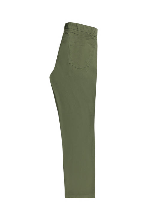 Orta Haki Relaxed Fit Rahat Kesim Likralı Kanvas / Chino Pantolon