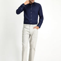 Stone Regular Fit Standard Cut Lycra Canvas / Chino Trousers