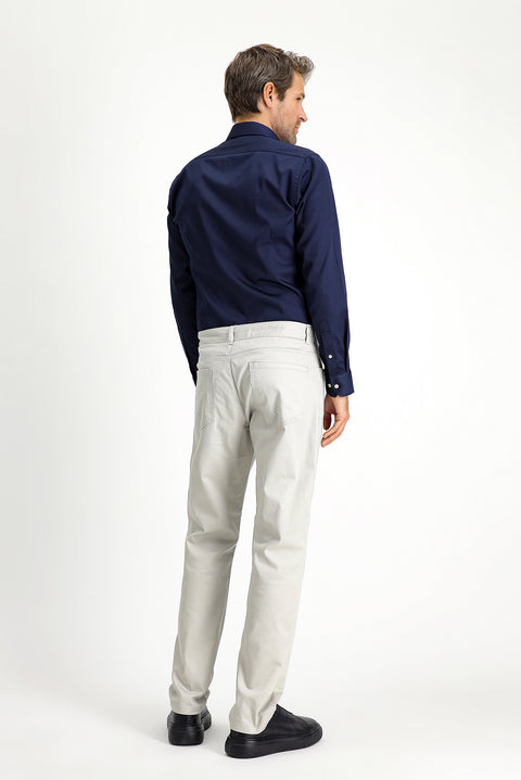Stone Regular Fit Standard Cut Lycra Canvas / Chino Trousers