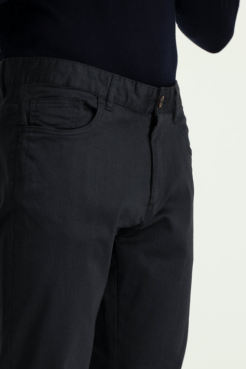 Medium Anthracite Slim Fit Stretch Canvas / Chino Trousers