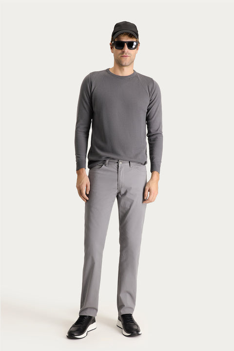 Cloud Gray Regular Fit Standard Cut Stretch Canvas / Chino Trousers