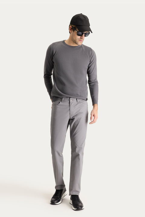 Cloud Gray Regular Fit Standard Cut Stretch Canvas / Chino Trousers