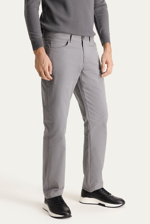 Cloud Gray Regular Fit Standard Cut Stretch Canvas / Chino Trousers