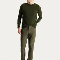Yağ Yeşili-Olive Regular Fit Standart Kesim Likralı Kanvas / Chino Pantolon