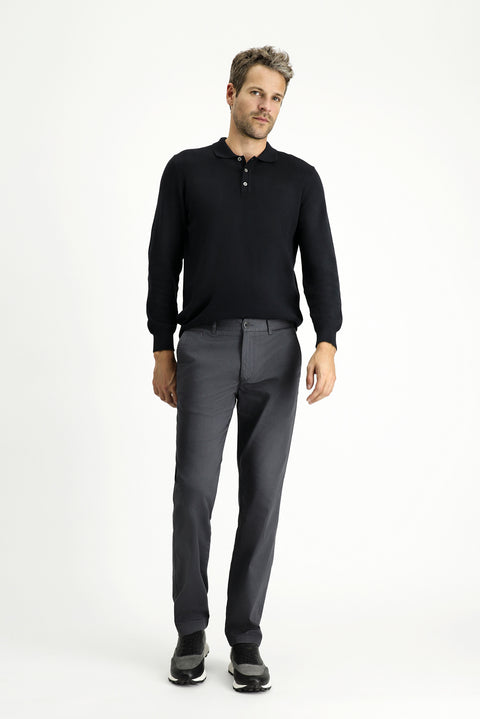Orta Füme Regular Fit Standart Kesim Likralı Kanvas / Chino Pantolon