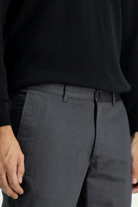 Orta Füme Regular Fit Standart Kesim Likralı Kanvas / Chino Pantolon
