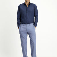 Havacı Mavi Relaxed Fit Stretchy Canvas / Chino Trousers