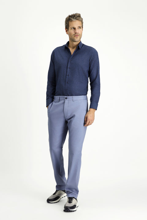Aviator Blue Regular Fit Standard Cut Lycra Canvas / Chino Trousers