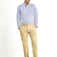 Light Beige Regular Fit Standard Cut Lycra Canvas / Chino Pants