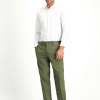 Orta Haki Relaxed Fit Rahat Kesim Likralı Kanvas / Chino Pantolon