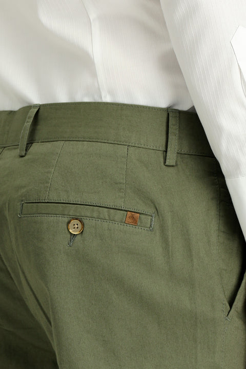 Orta Haki Relaxed Fit Rahat Kesim Likralı Kanvas / Chino Pantolon