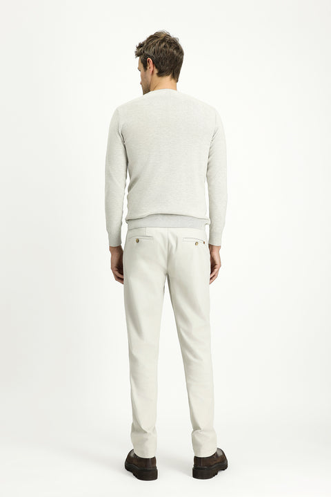 Stone Regular Fit Standard Cut Lycra Canvas / Chino Trousers