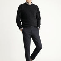 Medium Anthracite Regular Fit Standard Cut Stretchy Canvas / Chino Trousers
