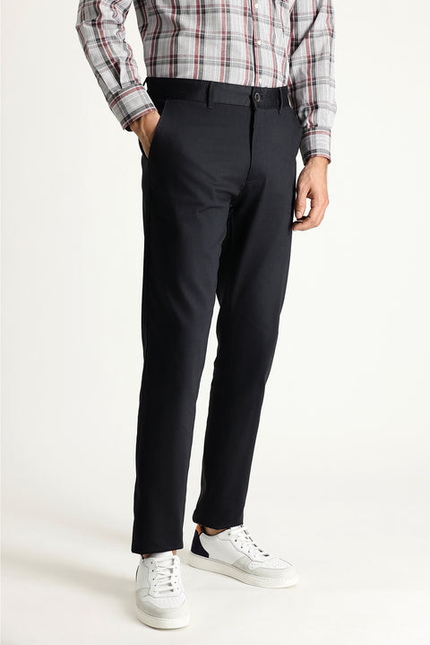 Medium Anthracite Regular Fit Standard Cut Stretchy Canvas / Chino Trousers