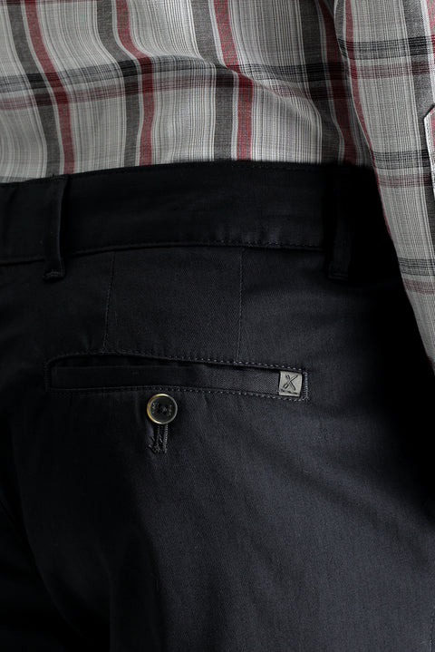 Medium Anthracite Regular Fit Standard Cut Stretchy Canvas / Chino Trousers