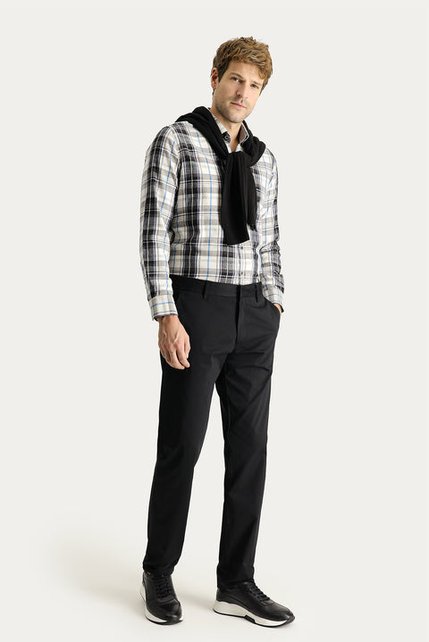 Black Slim Fit Stretch Sateen Canvas / Chino Trousers