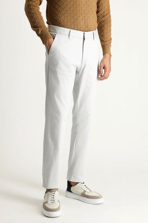 Stone Relaxed Fit Stretch Sateen Canvas / Chino Trousers
