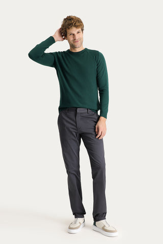  Orta Antrasit Regular Fit Standart Kesim Likralı Saten Kanvas / Chino Pantolon