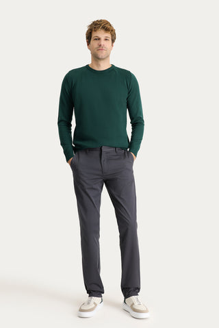  Orta Antrasit Relaxed Fit Rahat Kesim Likralı Saten Kanvas / Chino Pantolon