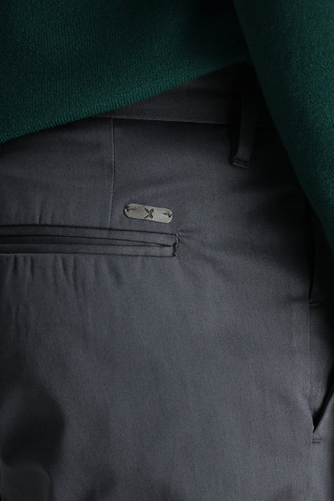 Medium Anthracite Relaxed Fit Stretch Sateen Canvas / Chino Trousers