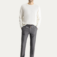 Medium Smoke Regular Fit Standard Cut Elasticated Waist Drawstring Patterned Lycra Trousers
