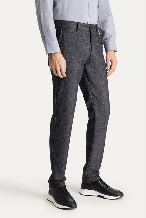 Medium Grey 7 Drop Slim Fit Narrow Cut Lycra Canvas / Chino Pants