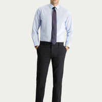 Men's Black Regular Fit Standard Cut Patterned Lycra Canvas / Chino Trousers