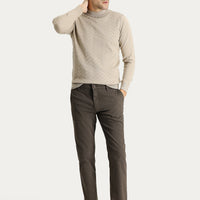 Koyu Yeşil Slim Fit Dar Kesim Desenli Likralı Kanvas / Chino Pantolon