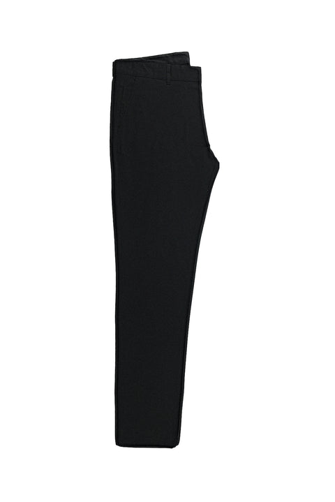 Black Regular Fit Standard Cut Lycra Canvas / Chino Trousers