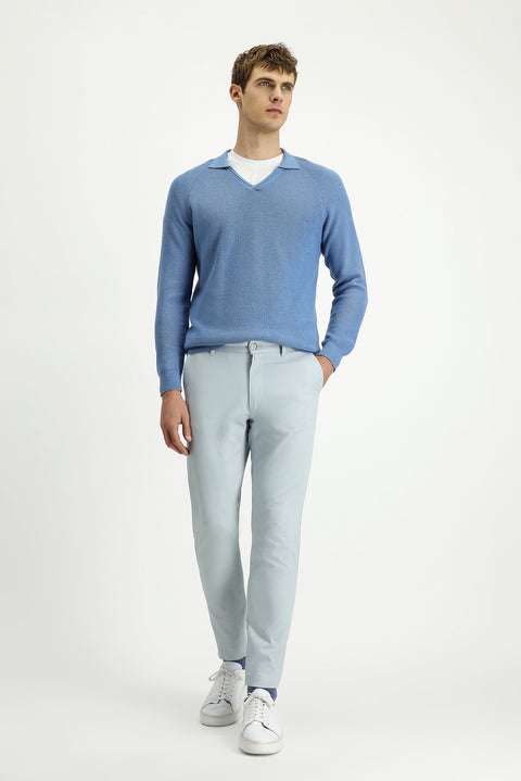 Silver Regular Fit Standard Cut Lycra Canvas / Chino Trousers